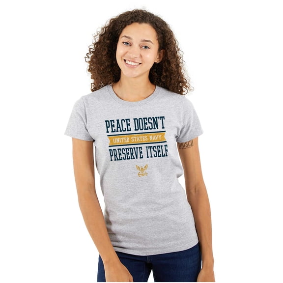 US Navy Peace Doesn’t Preserve Itself Women's Plus Size Shirt Brisco Brands 2X