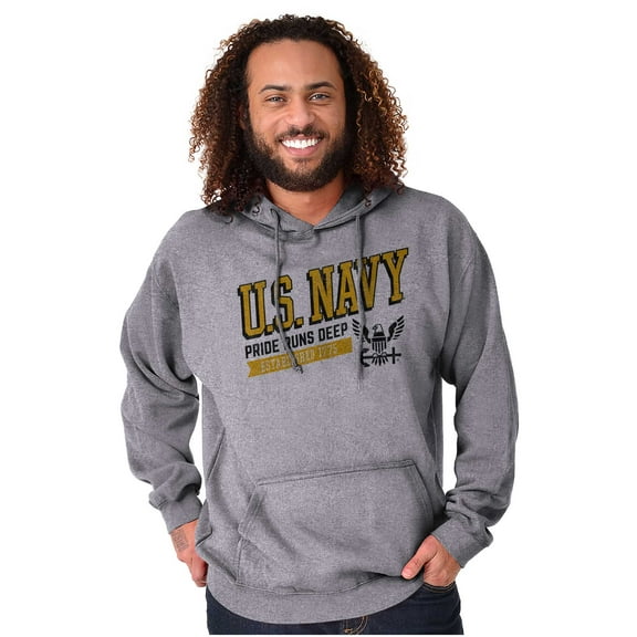 US Navy Pride Runs Deep Est 1775 Hoodie Sweatshirt Women Men Brisco Brands S