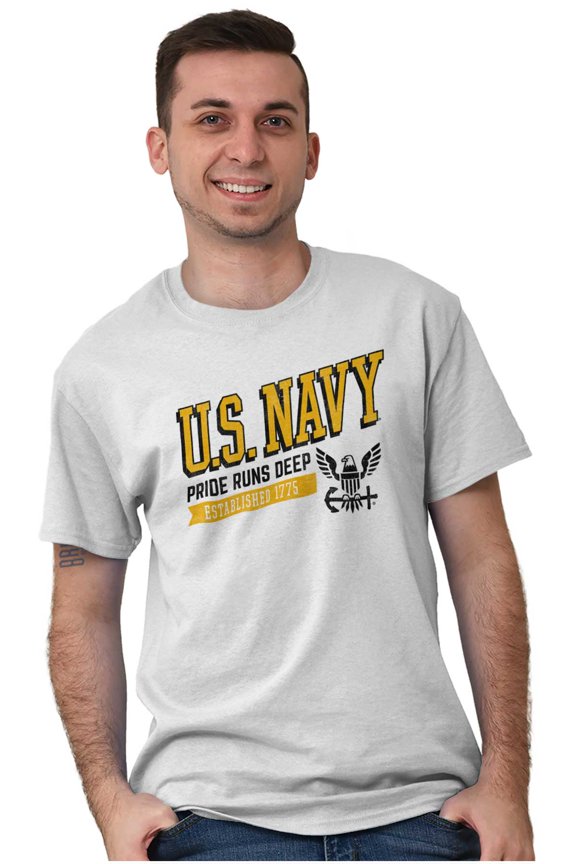 US Navy Pride Runs Deep Est 1775 Men's Graphic T Shirt Tees Brisco Brands S