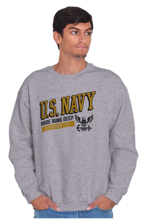 US Navy Pride Runs Deep Est 1775 Sweatshirt for Men or Women Brisco Brands M