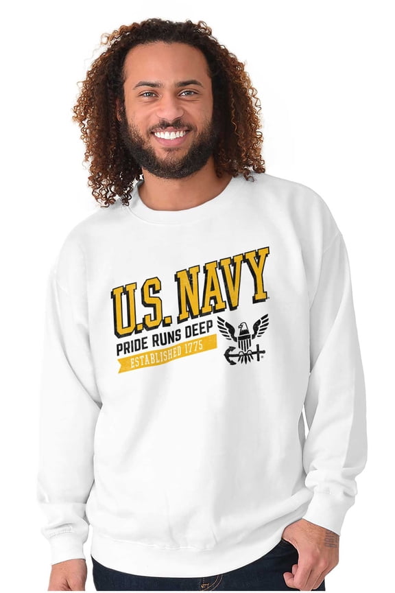 US Navy Pride Runs Deep Est 1775 Sweatshirt for Men or Women Brisco Brands S