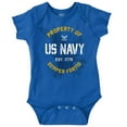 thumbnail image 1 of US Navy Property of Semper Fortis Romper Boys or Girls Infant Baby Brisco Brands 12M, 1 of 7