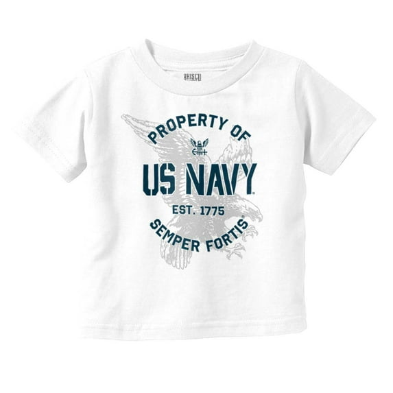 US Navy Property of Semper Fortis Toddler Boy Girl T Shirt Infant Toddler Brisco Brands 5T
