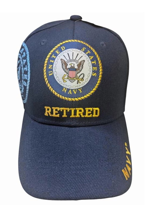 US Navy Retired Emblem Shadow Baseball Hat Cap