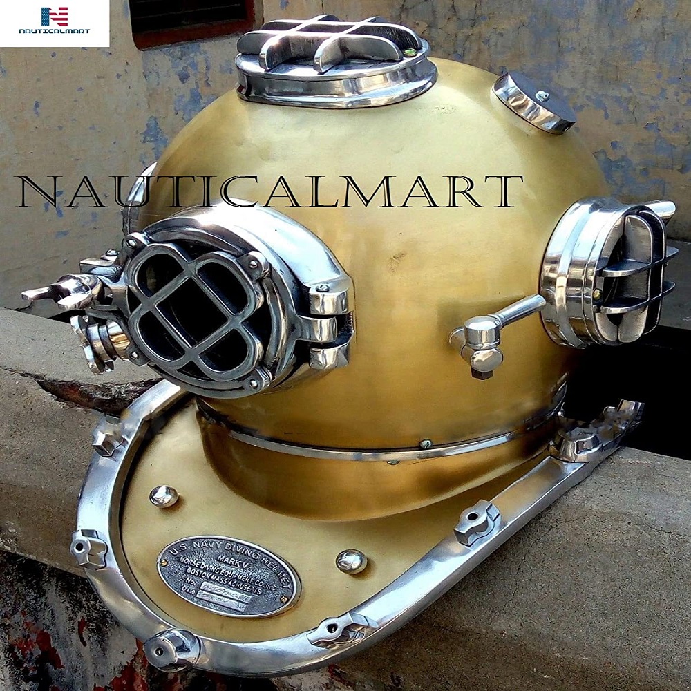 US Navy Scuba Divers Diving Helmet Mark V Deep Sea Marine Bostan ...