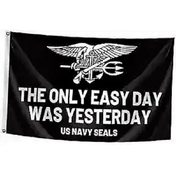 US Navy Seals Flag 3'x5' Banner The Only Easy Day Was Yesterday VETERAN