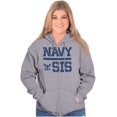 thumbnail image 1 of US Navy Sis Military Anchor Logo Women Plus Size Zipper Hoodie Brisco Brands 2X, 1 of 5
