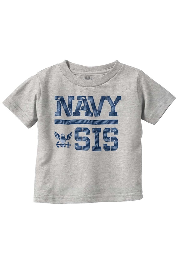 US Navy Sis Military Anchor Logo Youth T Shirt Tee Girls Infant Toddler Brisco Brands 6M