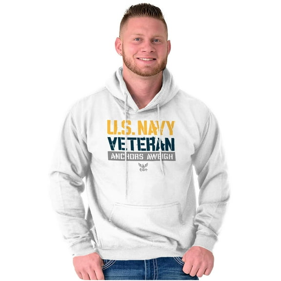 US Navy Veteran Anchors Aweigh Hoodie Sweatshirt Women Men Brisco Brands M