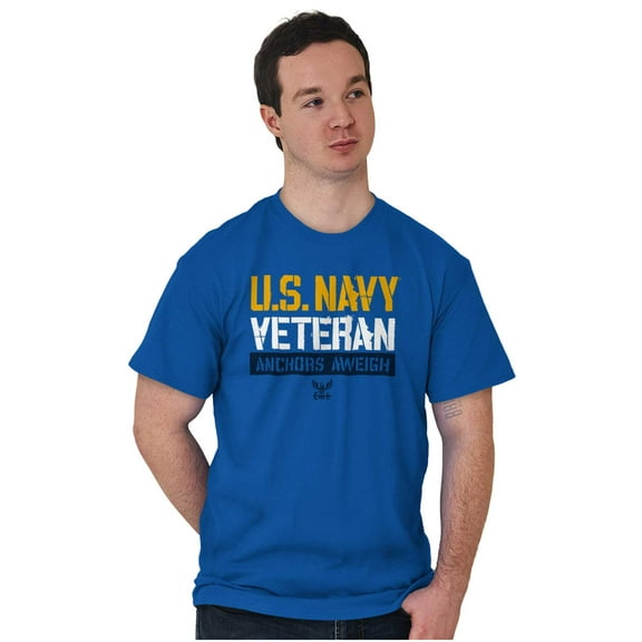 US Navy Veteran Anchors Aweigh Men's Graphic T Shirt Tees Brisco Brands M