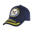 thumbnail image 1 of US Navy Veteran Hat for Men and Women Officially Licensed Product Adjustable Strap Baseball Cap - USN Veteran Embroidered Baseball Cap Beautifully Stitched Lettering on Front and Back (Navy Blue), 1 of 7