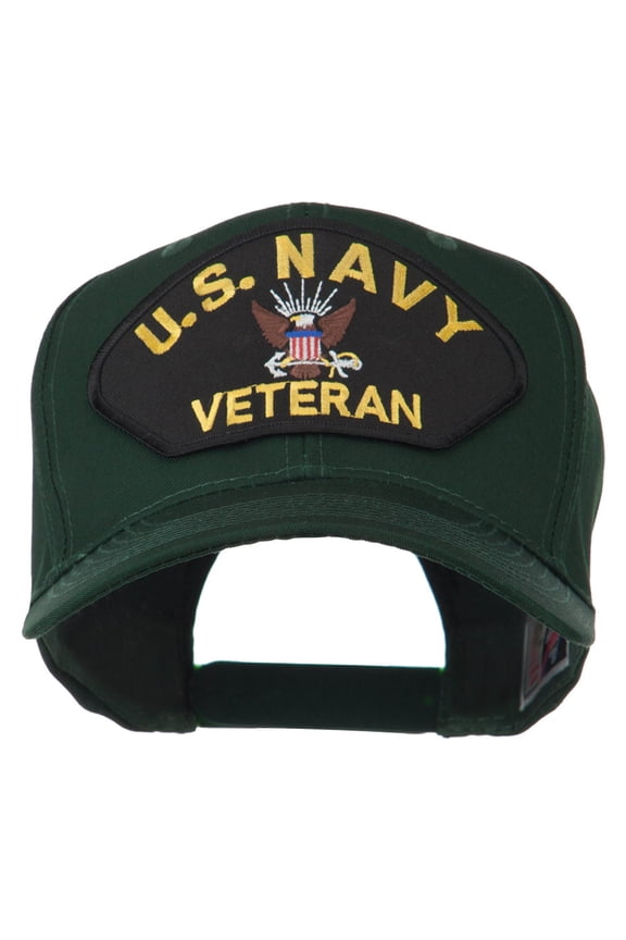 US Navy Veteran Military Patched High Profile Cap - Green OSFM