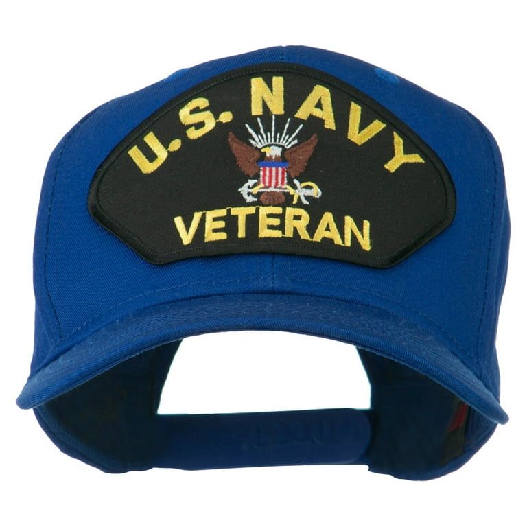 US Navy Veteran Military Patched High Profile Cap Royal OSFM
