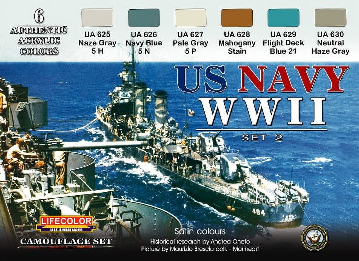 US Navy WWII #2 Camouflage Acrylic Set (6 22ml Bottles) - Walmart.com