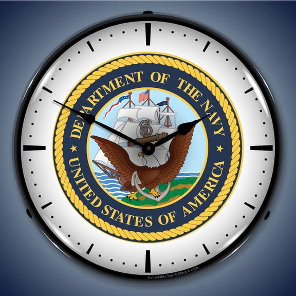 US Navy Wall Clock, Lighted