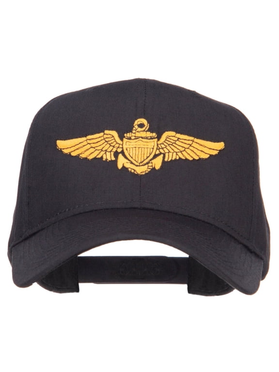 US Navy Wing Embroidered High Cap - Black OSFM