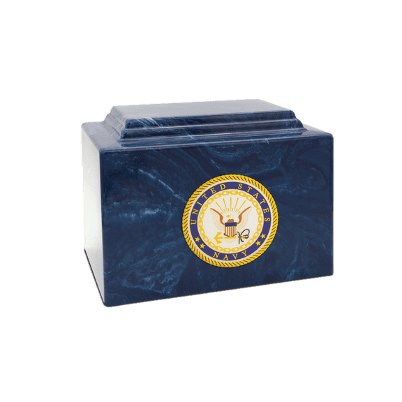 US Navy | XL Military Marble Cremation Urn