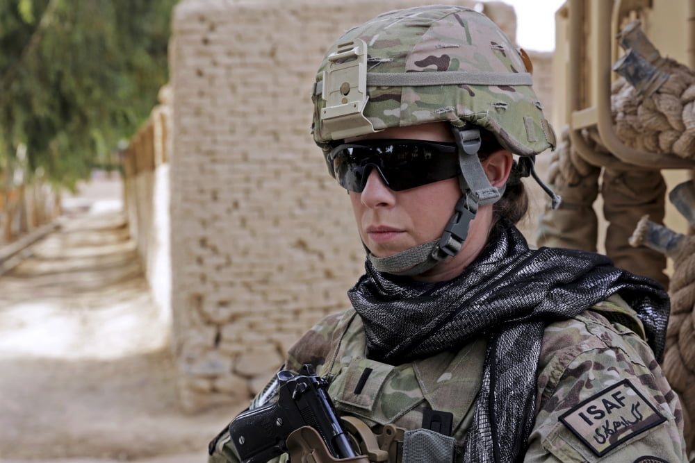 US Navy soldier at Farah City Afghanistan Canvas Art - Stocktrek Images (35 x 23)