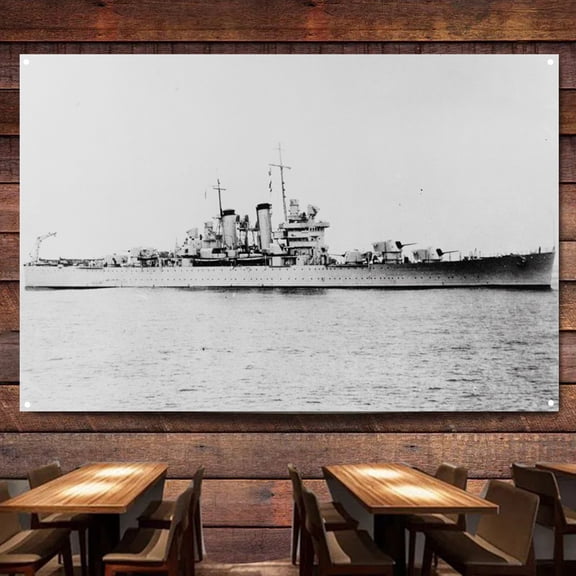 US Navy warships Flag Banner Wall Chart Canvas Painting WW II Military Historical Posters & Prints Wall Art Decoration Tapestry For Room, Classroom, Home, Bedroom,38X57 inches