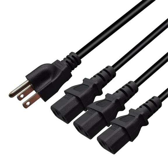 US Nema 5-15P Male Plug to IEC320 C13 Power Cable US Standard 3pin to Three C13