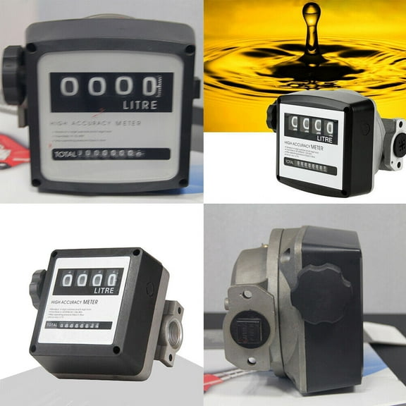 US New Fuel Flow Meter Digital Diesel Transfer Pump Counter Gas Oil Flowmeter
