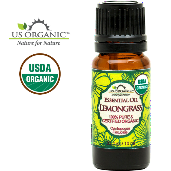 US Organic 100% Pure Certified USDA Organic - Lemongrass Essential Oil - 10ml