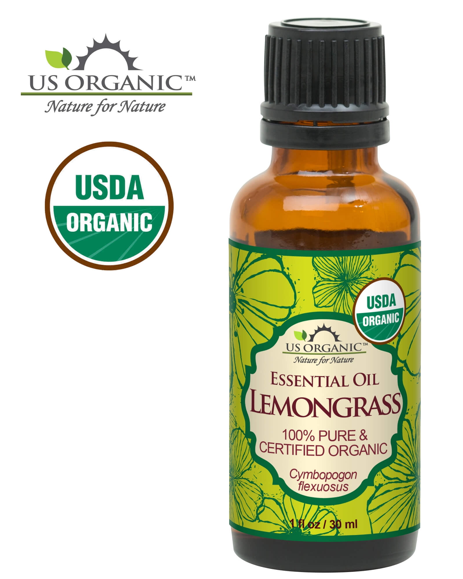 US Organic Lemongrass Essential Oil, 100% Pure Certified USDA Organic