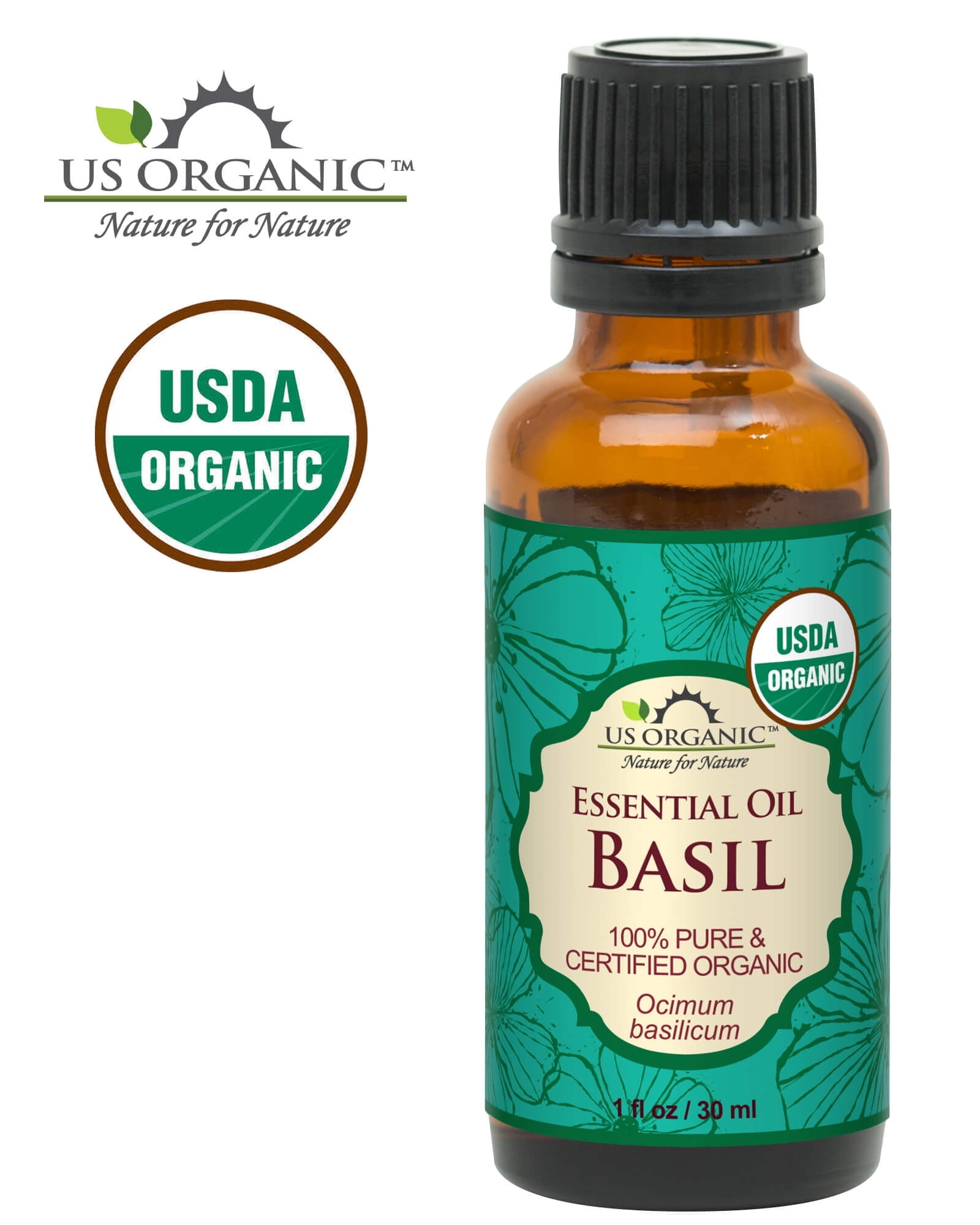 US Organic Basil Essential Oil, 100% Pure USDA Certified Organic, 30 ml
