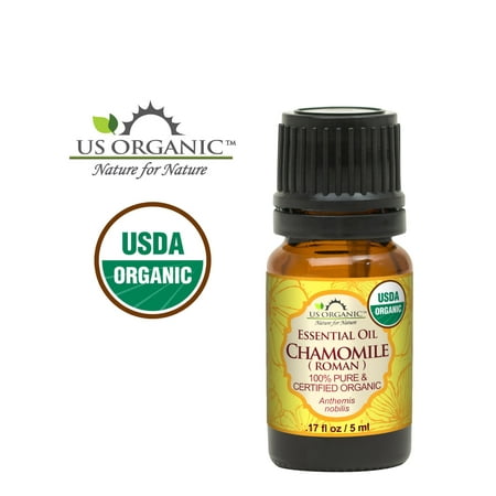 US Organic Chamomile Essential Oil (Roman), 100% Pure USDA Certified Organic, 5ml