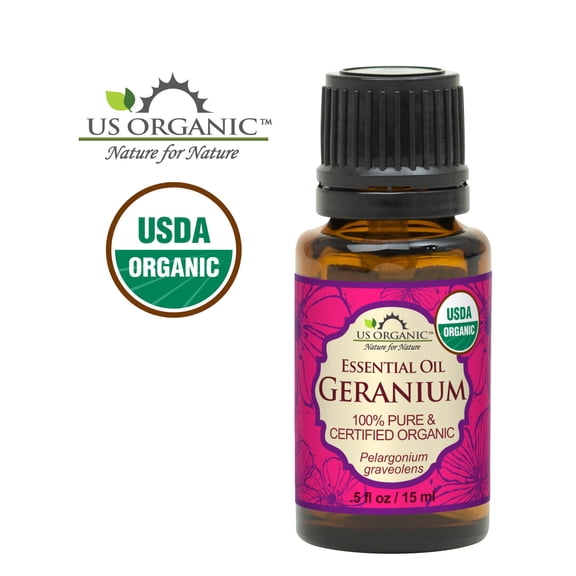 US Organic Geranium Essential Oil, 100% Pure Certified USDA Organic