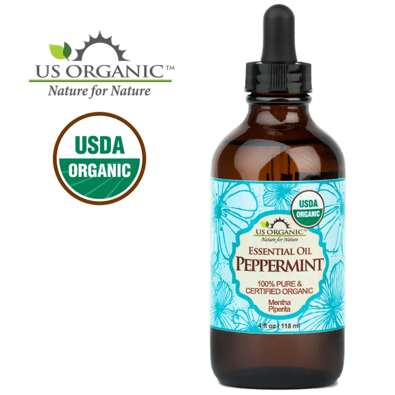 US Organic Peppermint Essential Oil, 100% Pure Certified USDA Organic