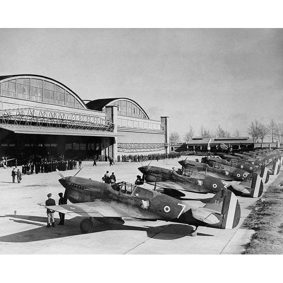 US P-40 Warhawks in France WWII 1943 Style - B - 12x18 Inch Laminated Aviation Poster - Stunning Detail and Bold Colors