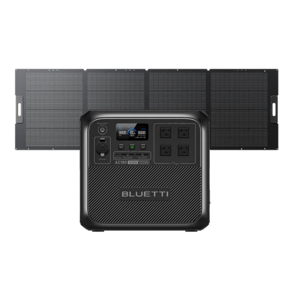 US PLUGBLUETTI AC180 Solar Portable Power Station | 1,800W 1,152Wh,  Solar Generator for Camping, Off-grid, Power Outage