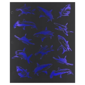 Ecokind Foil Frenzy Shark Paper Portfolio Folder, 2 Pocket, 11.69in x 9.57in