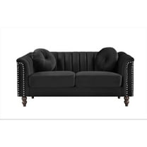 US PRIDE FURNITURE Hills Tufted Back Nailhead 61.4'' Loveseat-Black