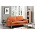 thumbnail image 1 of US PRIDE FURNITURE Partone 57.9'' Vegan Faux Leather Square Arm Loveseat -Red Orange, 1 of 5