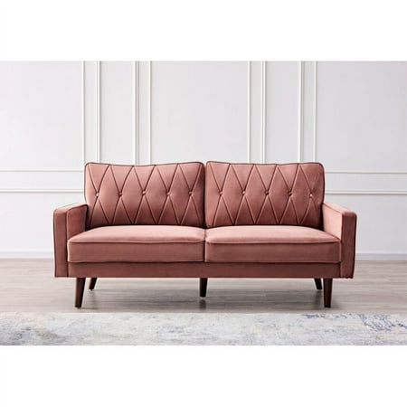 US PRIDE FURNITURE Tufted Cushion Back 69.3 Wide Sofa-Rose