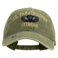 thumbnail image 1 of US Paratrooper Embroidered Washed Cotton Twill Cap - Khaki OSFM, 1 of 5