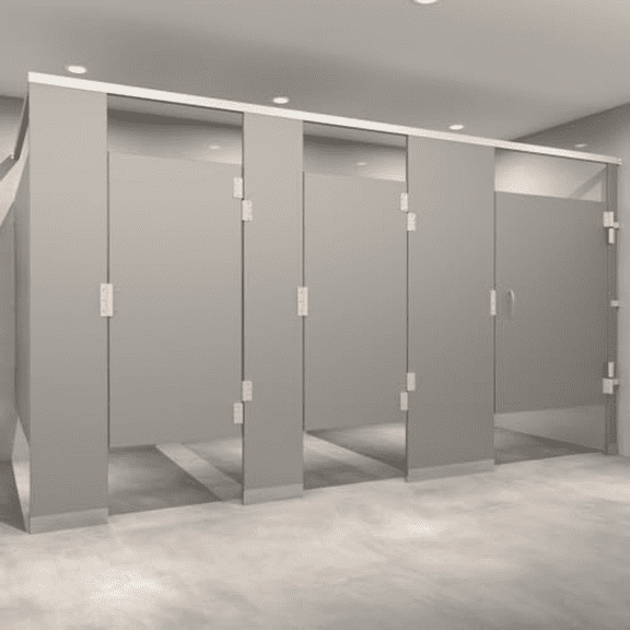 US Partitions Powder Coated Steel Toilet Partition - Overhead Braced, Floor Mounted Design, Fireproof, Corrosion Resistant, for Commercial Restroom, School & More, Made in USA, Corner-Right, 3 STALL