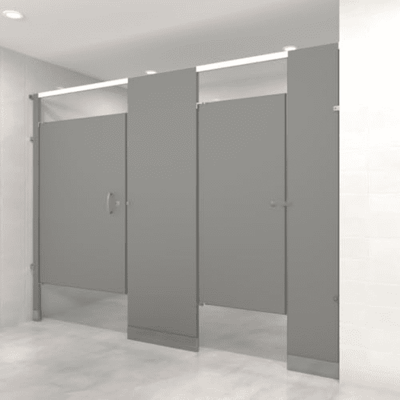 US Partitions Powder Coated Steel Toilet Partition - Overhead Braced, Floor Mounted Design, Fireproof, Corrosion Resistant, for Commercial Restroom, School & More, Made in USA, Between-Wall, 2 STALL