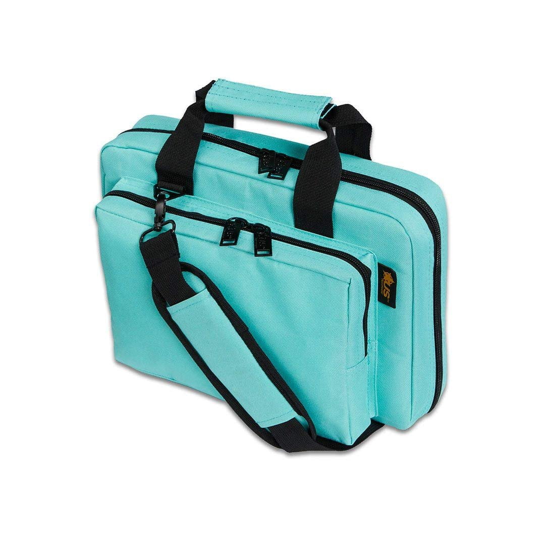 US PeaceKeeper Mini Range Pistol Case Robin's Egg Blue 12.75" P21102 600 Denier Polyester