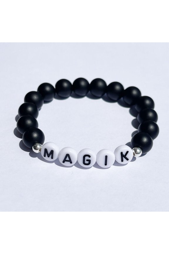 US Personalize Custom Name Mama Bracelet Bead Stretch Energy Stone Agage Howlite
