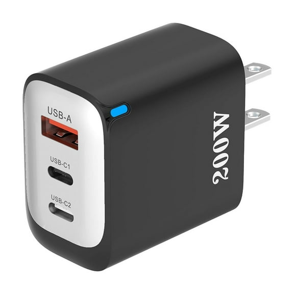 US Plug 1 USB + 3 Type-C Multi-Port Fast Charger, Universal Power Adapter for All Devices(Black)
