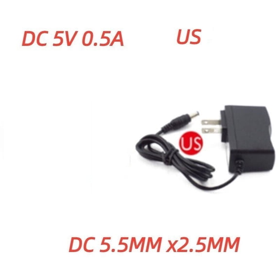 US Plug 5V 0.5A AC DC Power Supply Adapter for LED Strip Lights