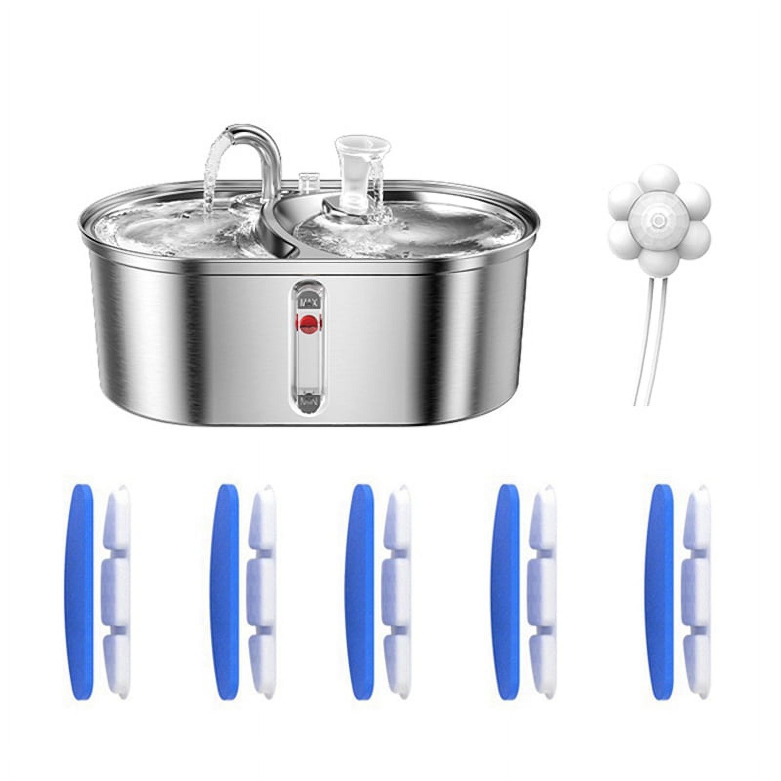 US Plug, Water Fountain, Stainless Steel Pet Water Fountain, 3L