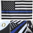 thumbnail image 1 of US Police Memorial Thin Blue Line 3'x5' Embroidered  Flag Rough Tex ® 300D, 1 of 1