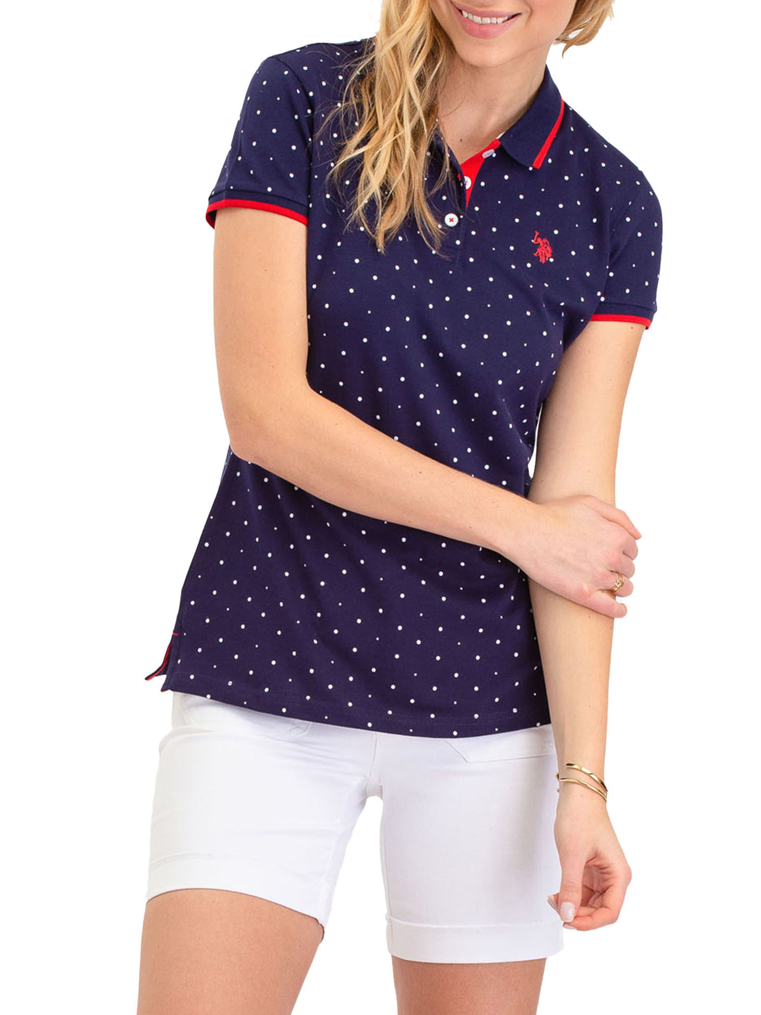 US Polo Assn. Classic Polo Dot Pique Short Sleeve Shirt, Women's - image 1 of 4