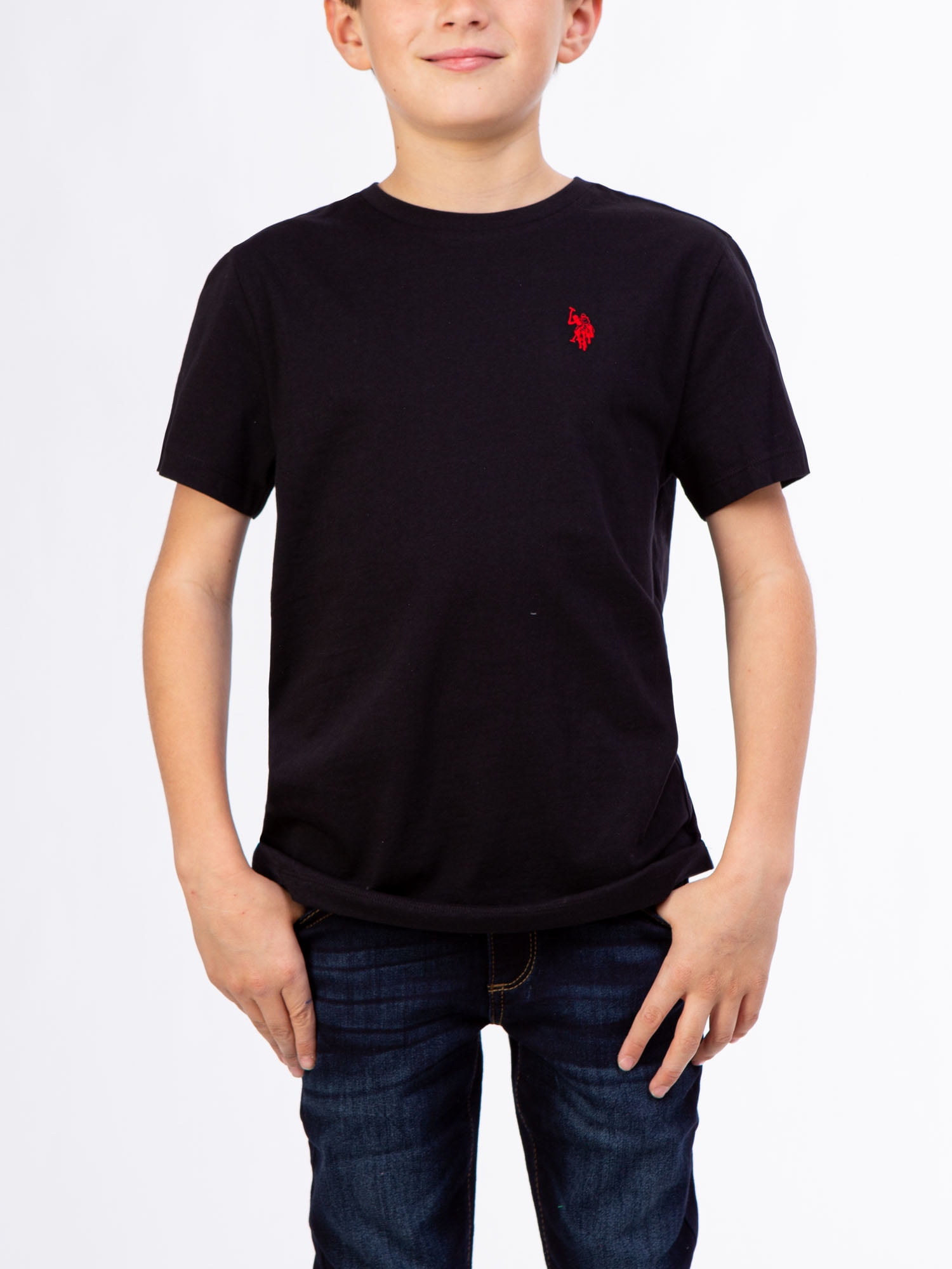 US Polo Assn Crew Neck Short Sleeve Cotton, T-Shirt 3 Pack (Boys)