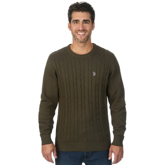 U.S. Polo Assn. Men's Crew Neck Cable Sweater