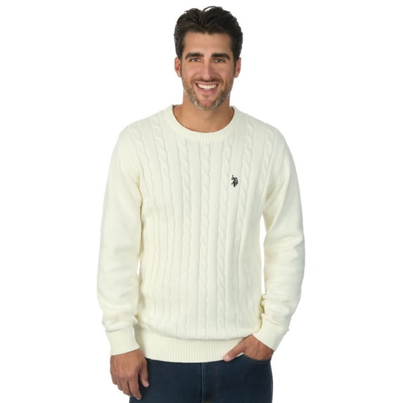 U.S. Polo Assn. Men's Crew Neck Cable Sweater